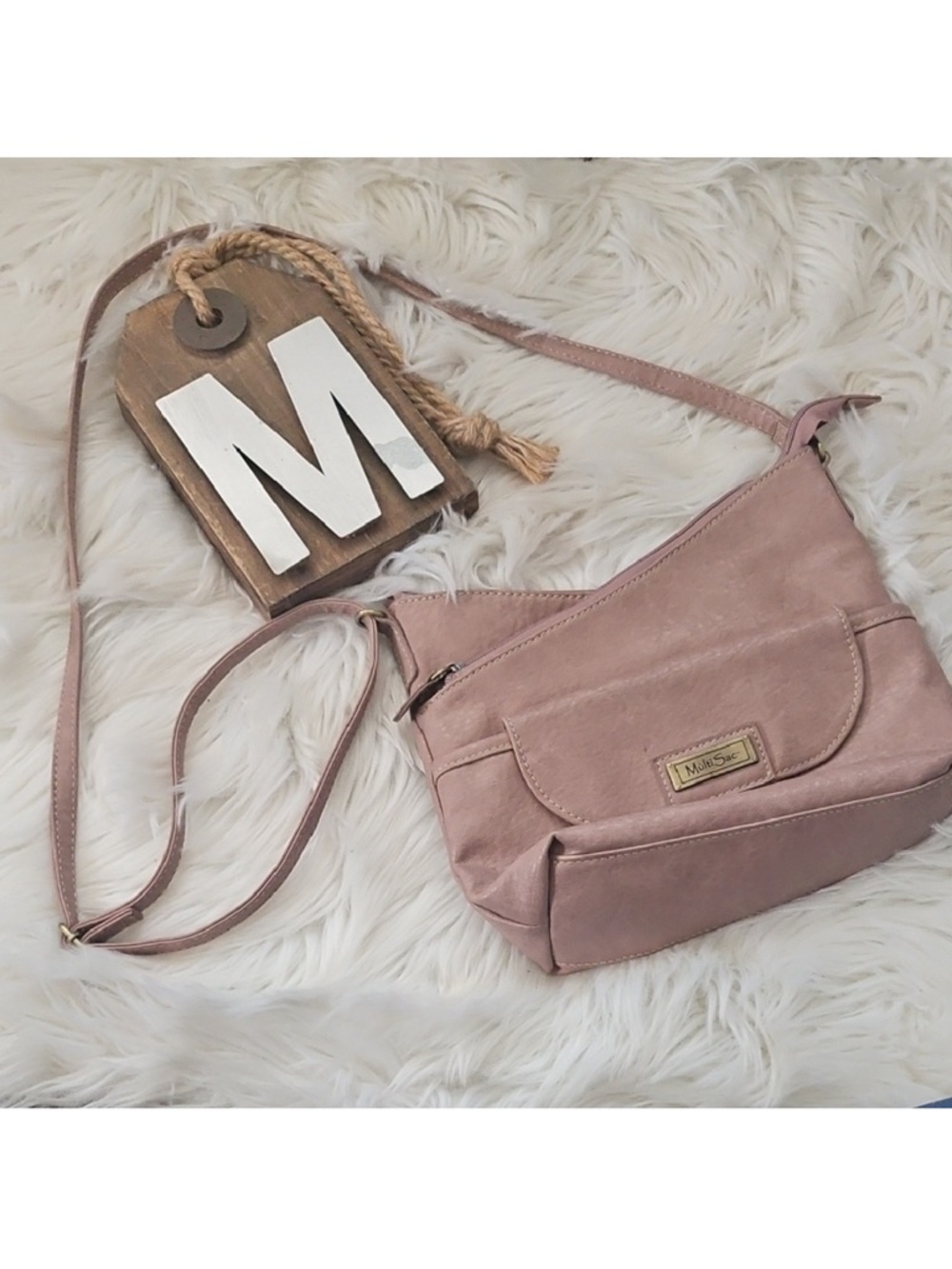 Multisac Mauve Crossbody with Pebble Texture